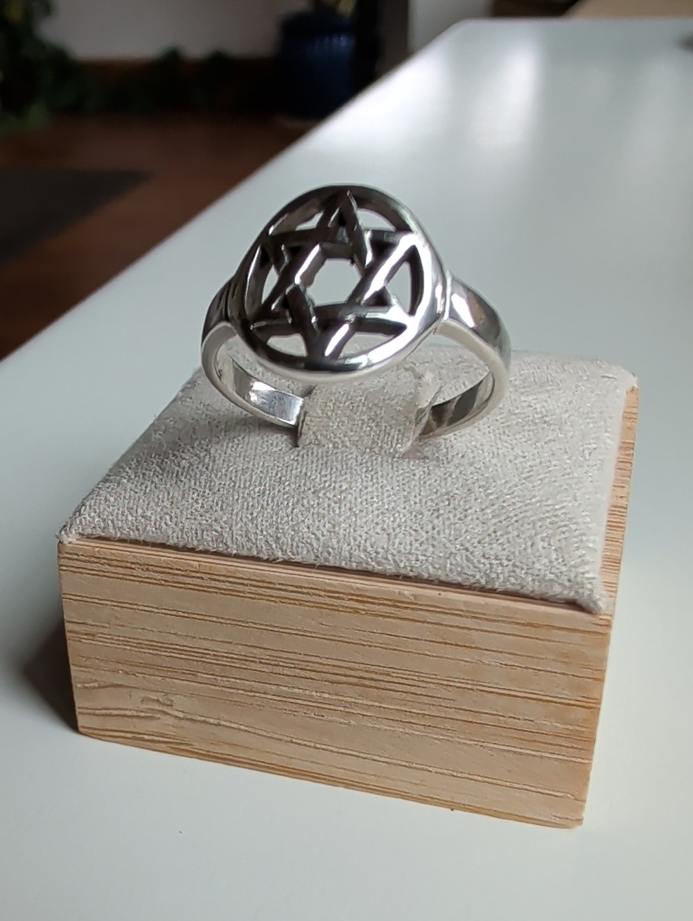 Star of David 925 Sterling Silver Ring, Size 8